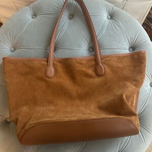 NWT J.crew brown suede tote